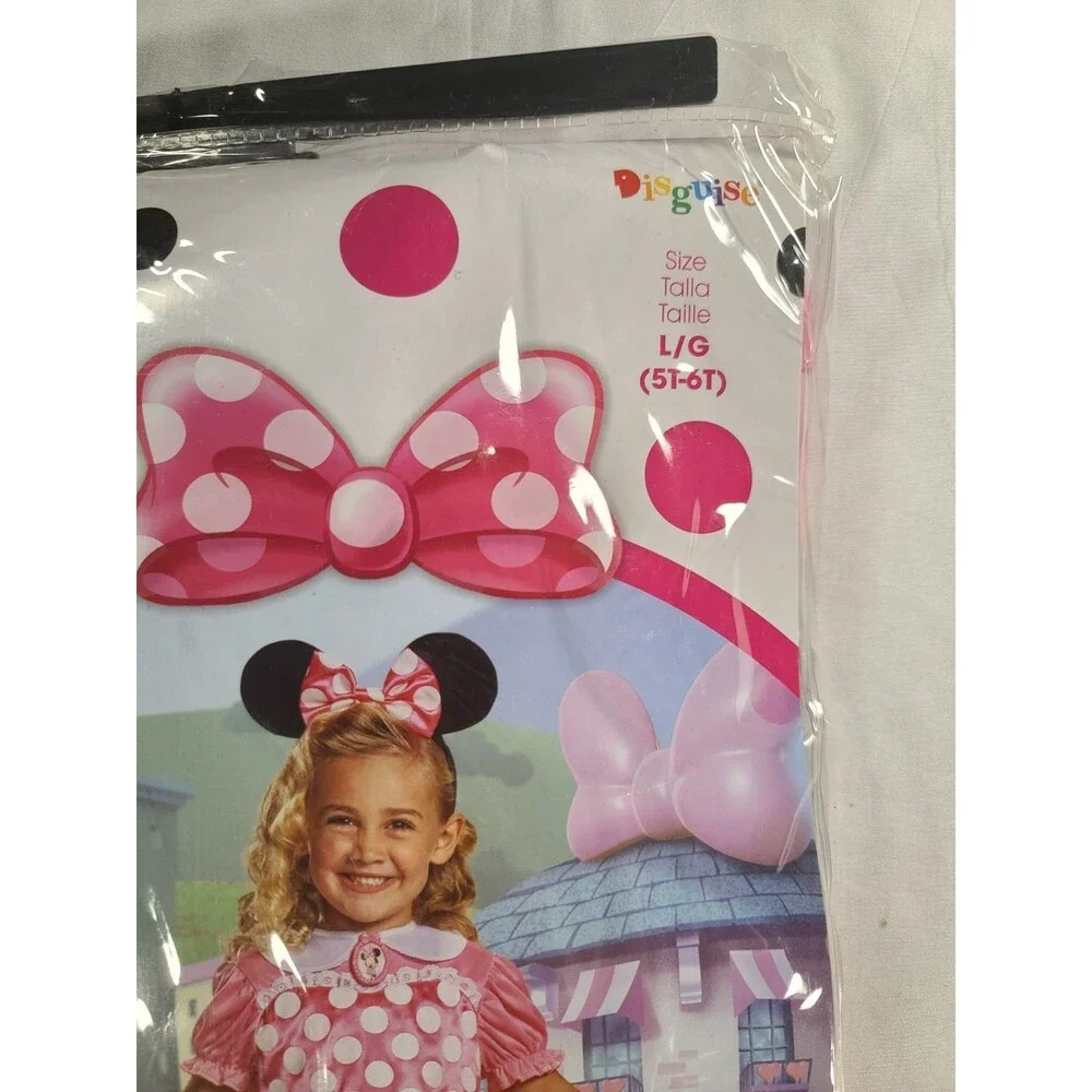 Disney Junior Minnie Mouse Toddler Costume Pink Polka Dot Size L 5T-6T